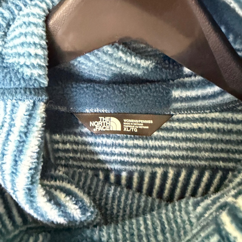 The North Face Womens Blue Patterned Fleece Funnel Neck Pullover XL NF0A34MK - Picture 2 of 9